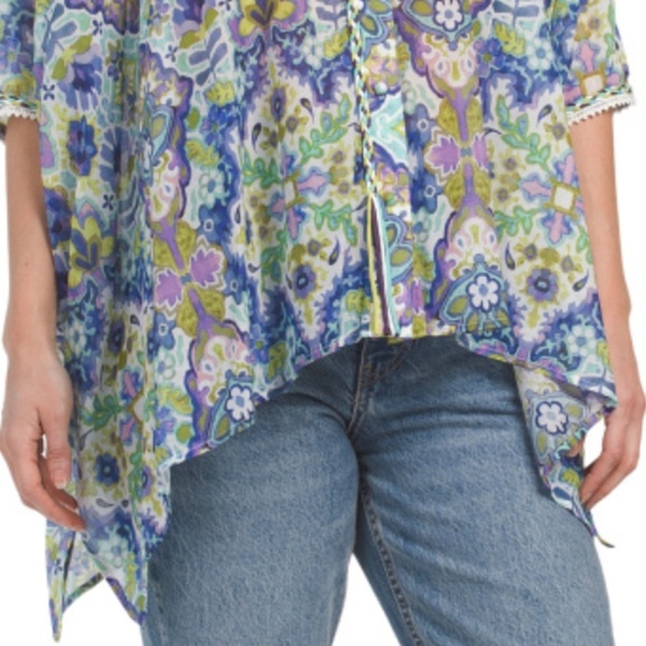 NWT JOHNNY WAS Kiara Silk Blend Blouse SIZE US L - Picture 5 of 7